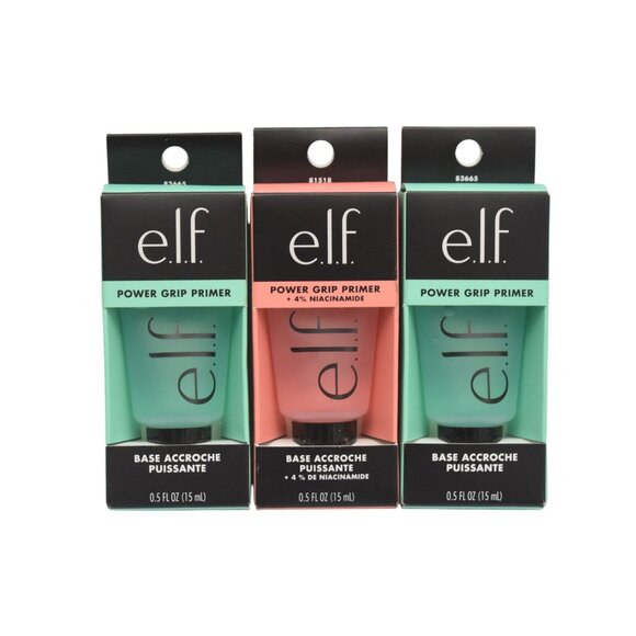 ELF Power Grip Primer Trio Set Hydrating Makeup Base With Niacinamide 0.5 Fl Oz - Picture 1 of 5